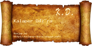 Kalaper Dóra névjegykártya